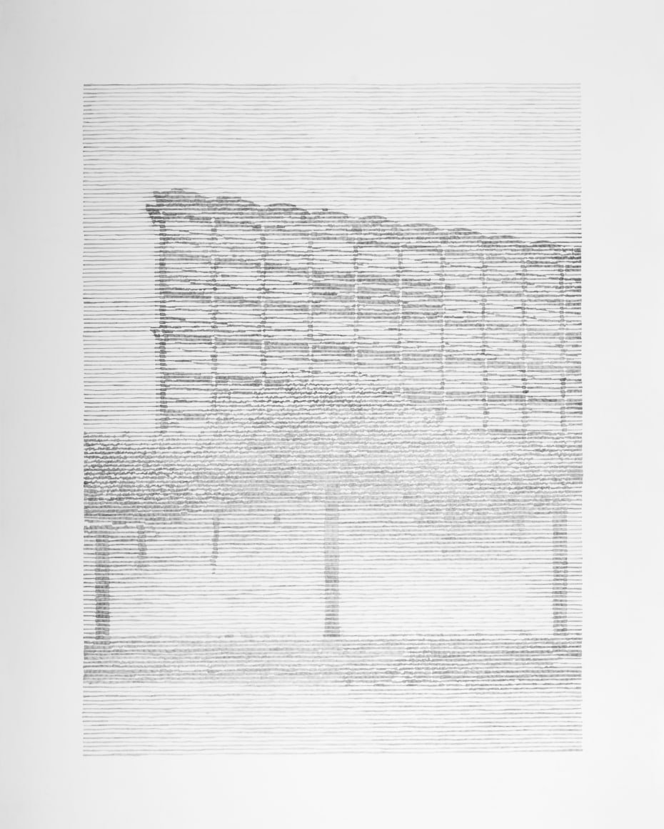 Seher Shah, Single Utopias (Golconde II, Pondicherry), 2017, Graphite on paper, 127 x 101.6 cm