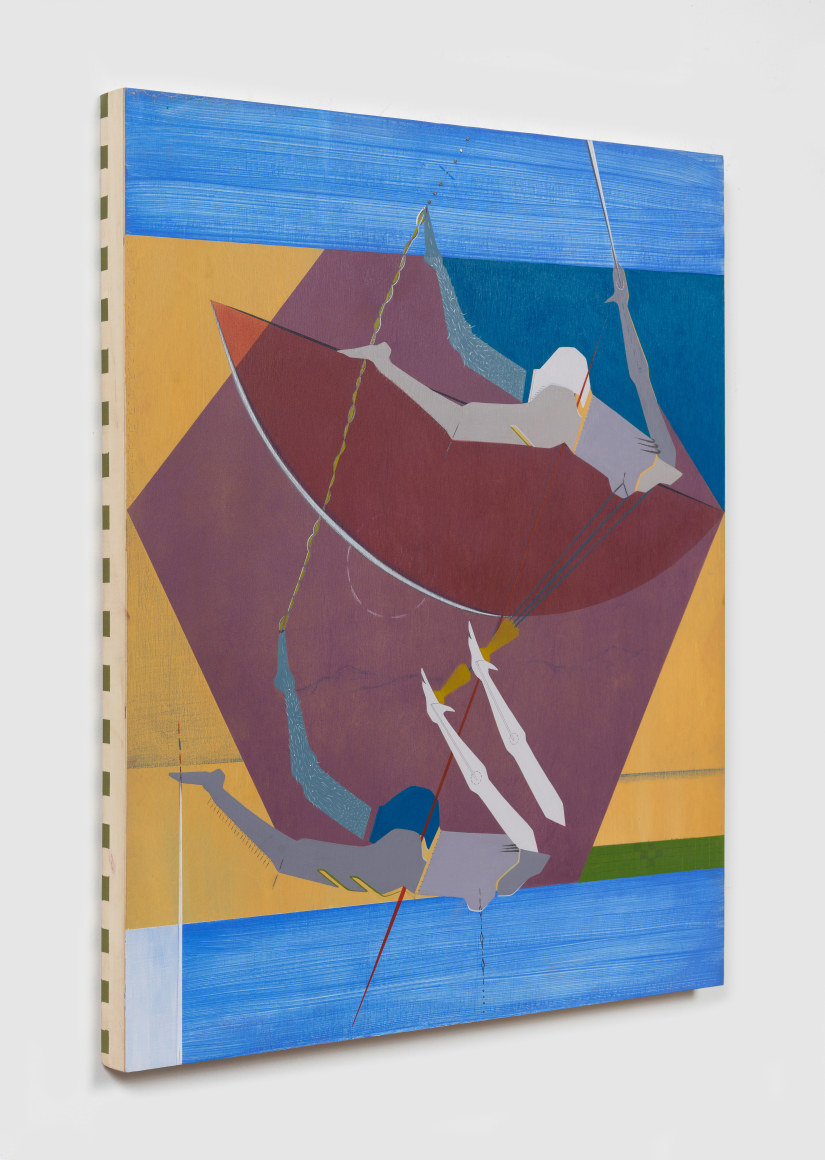 Maryam Hoseini,&nbsp;Strangers From Right to Left #3,&nbsp;2019, Acrylic, ink and pencil on wood panel, 76 x 60 cm