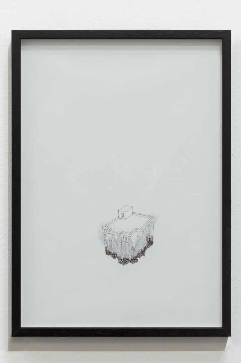 Nazgol Ansarinia, Untitled, Demolishing buildings, Buying waste, 2017, Ink and marker on paper,&nbsp;29.75 x 42&nbsp;cm