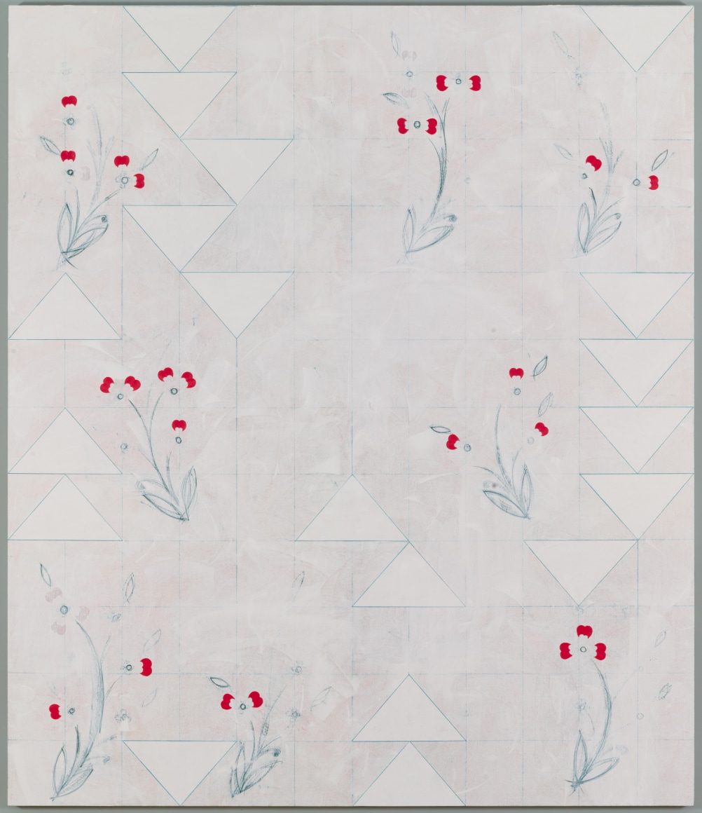 Kamrooz Aram, Ornament for Indifferent Architecture (2), 2017, Oil, wax, oil crayon and pencil on canvas, 213 x 182 cm