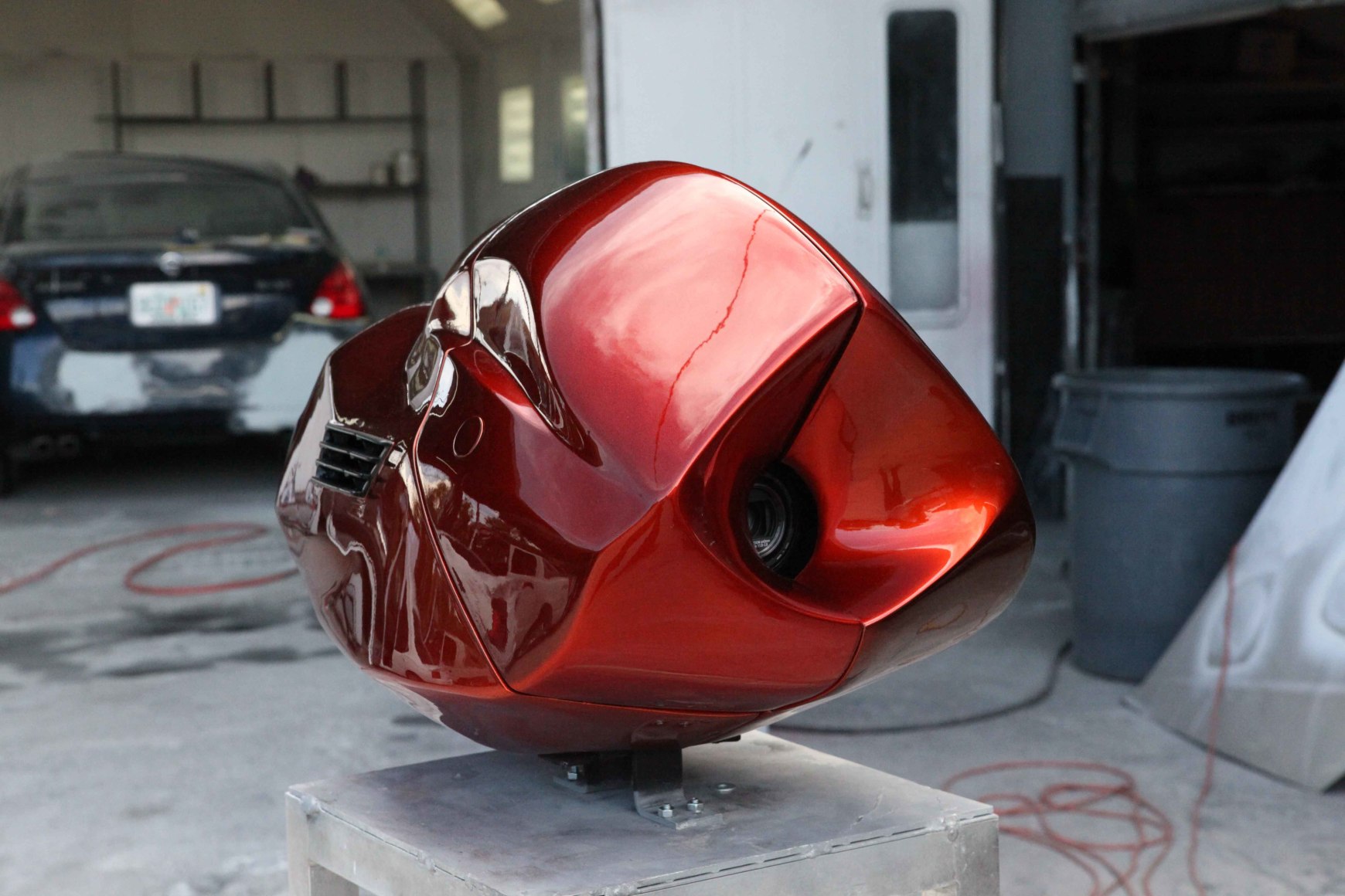 Shadi Habib Allah,&nbsp;S/N: 8F1GNA0021, 2012, Aluminium, 20 gage metal, Video camera, Fiberglass, bond body filler, 155 x 48.25 x 40.5 cm