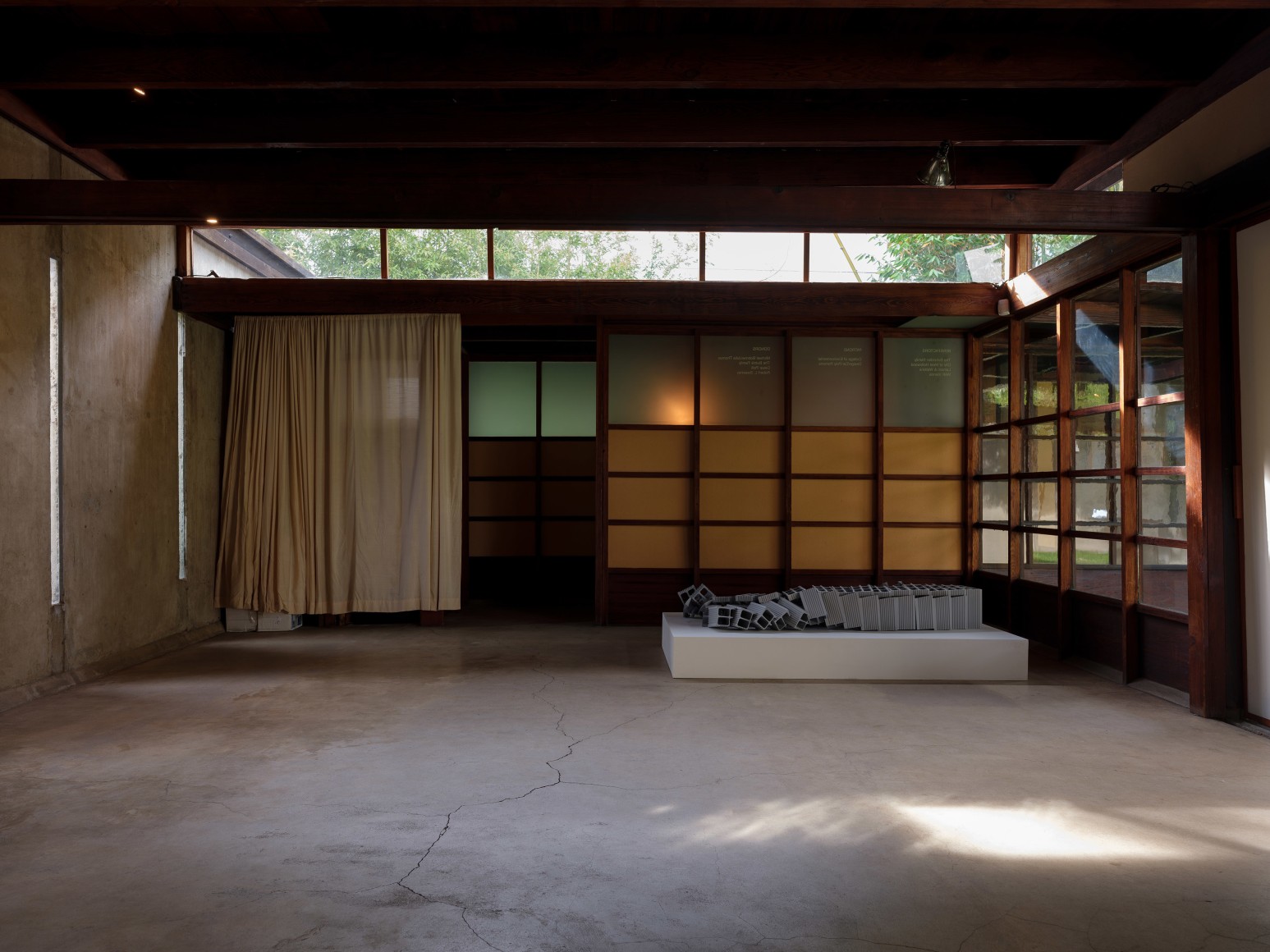 Nazgol Ansarinia, Ceramic Brick, Demolishing buildings, buying waste, 2017, Installation view at DEMO, MAK Center, Los Angeles, USA, 2020