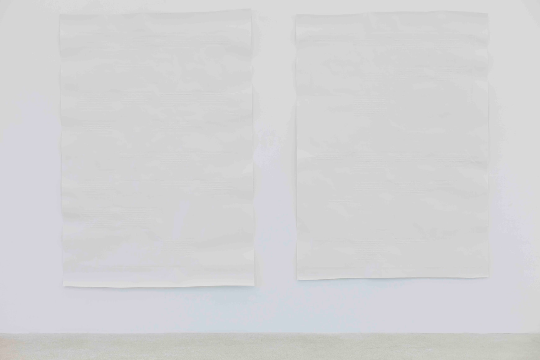 Rossella Biscotti, The Anarchists do not Archive, 2014, 5 paper sheets, Dimensions variable