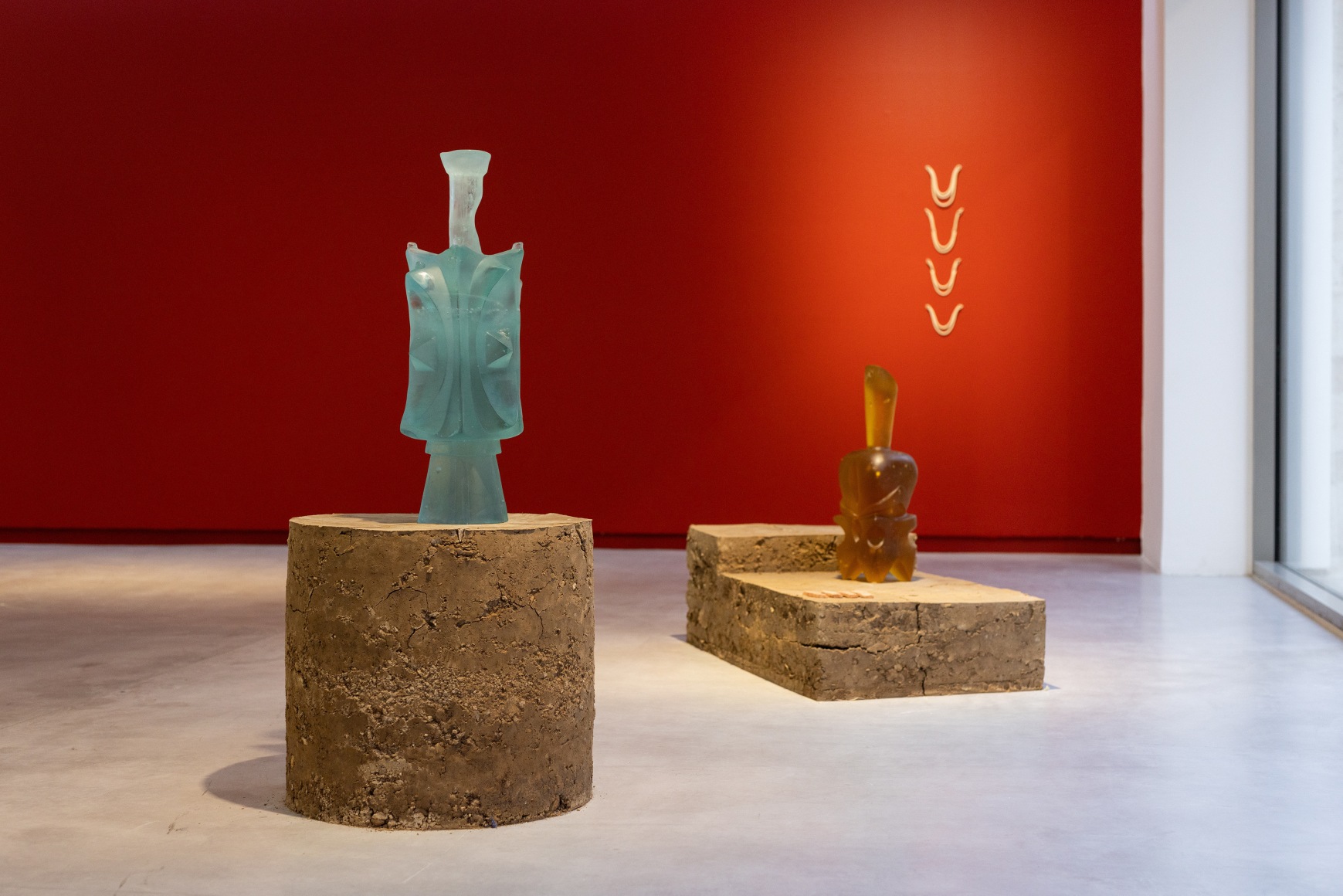 Rossella Biscotti, Various works From&nbsp;Saturated Salty Mud Stories, 2025, Installation view at Sharjah Biennial 16, Al Mureijah Square, Sharjah, 2025