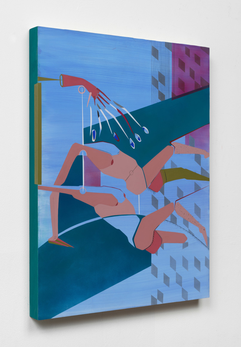 Maryam Hoseini, Secrets Between Her and Her Shadow 3, 2019, Acrylic, ink and pencil on wood panel, 60.96&nbsp;x 45.72&nbsp;cm