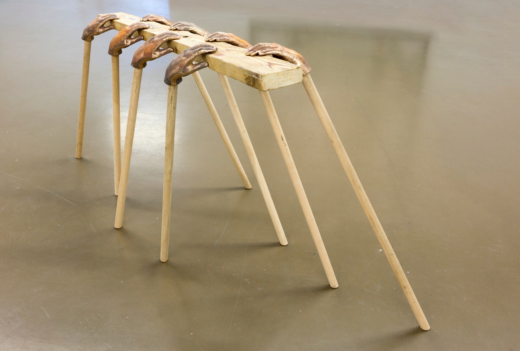 Hera B&uuml;y&uuml;ktaş&ccedil;ıyan, Deconstructing a line, 2017, Wood and bronze, 90 x 182 x 65 cm