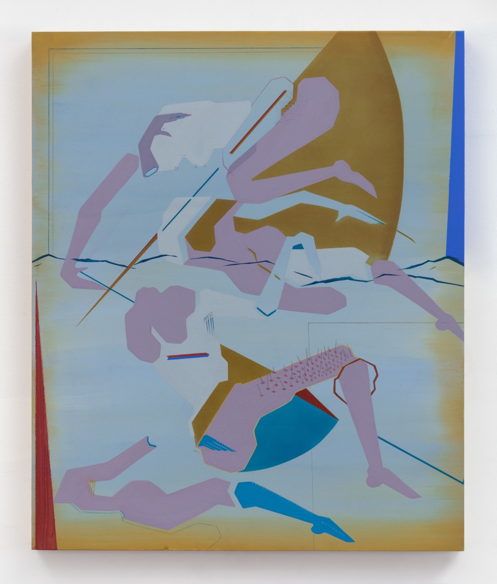 Maryam Hoseini, Sequences of Women With Long Tails (3), 2018, Acrylic, ink and pencil on wood panel, 61 x 51 cm