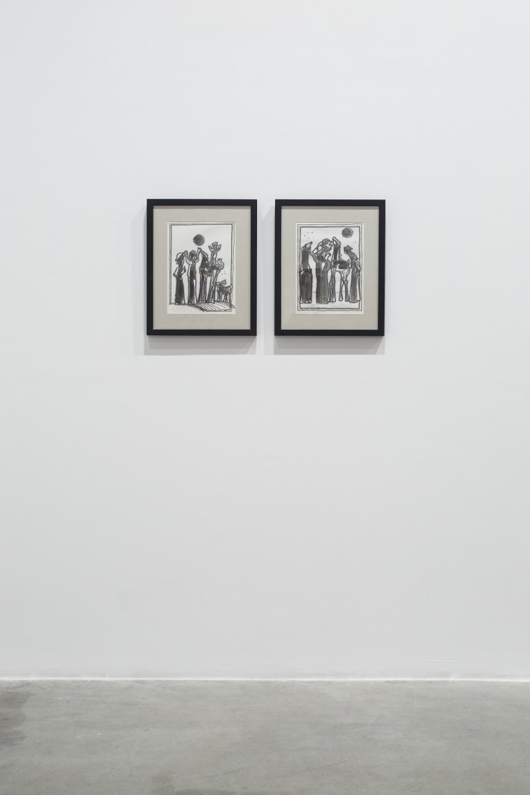 Works on paper: Hikayat, Installation view at Green Art Gallery, 2014