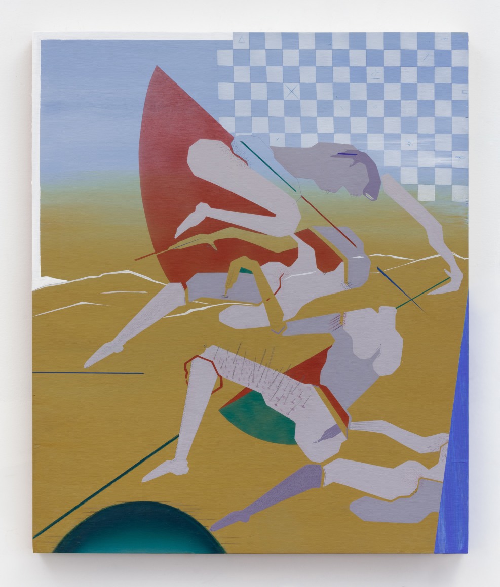 Maryam Hoseini, Sequences of Women With Long Tails (4), 2018, Acrylic, ink and pencil on wood panel, 61 x 51 cm