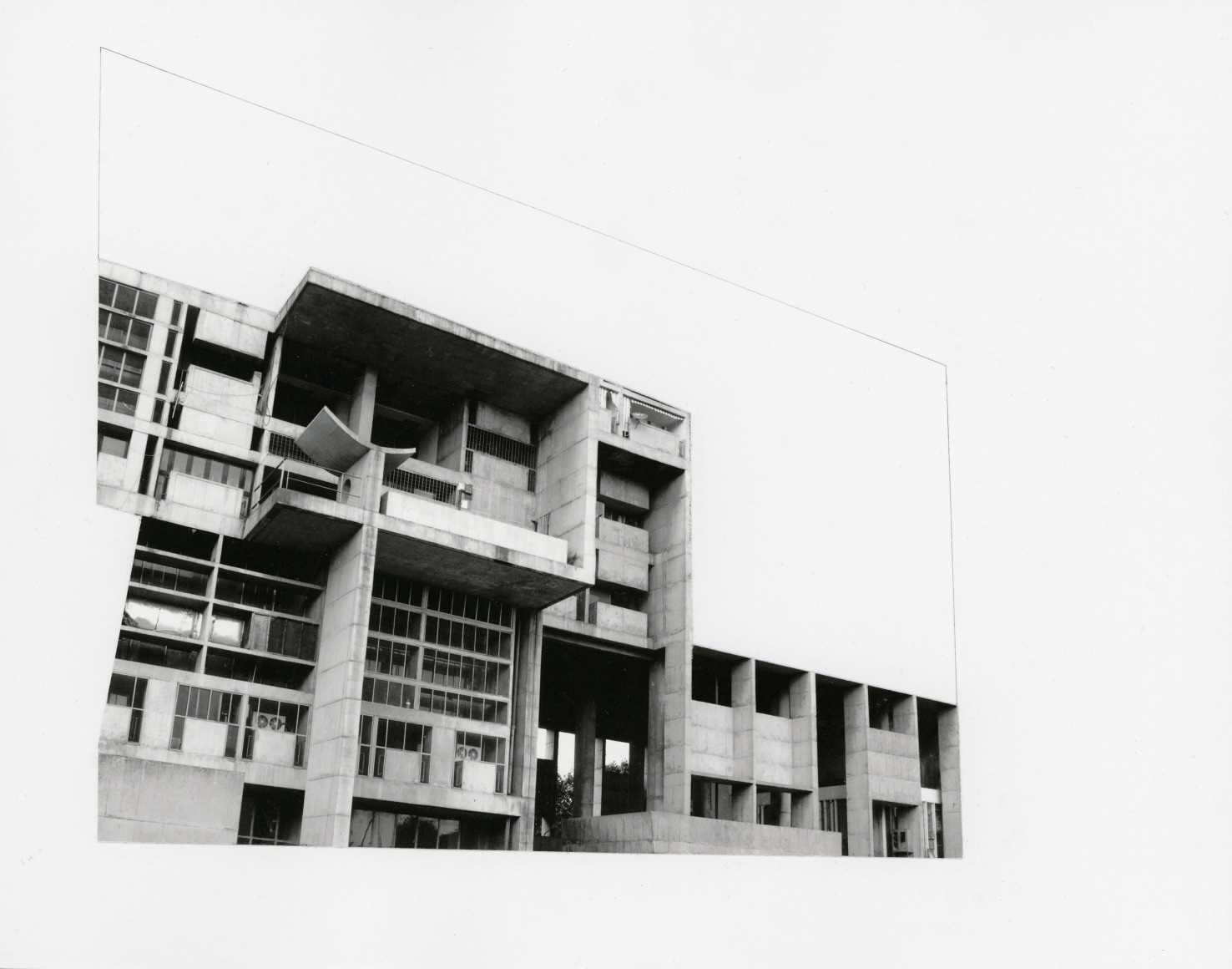 Seher Shah, Capitol Complex, Secretariat Block, 2012, Collage on paper, 28 x 36 cm