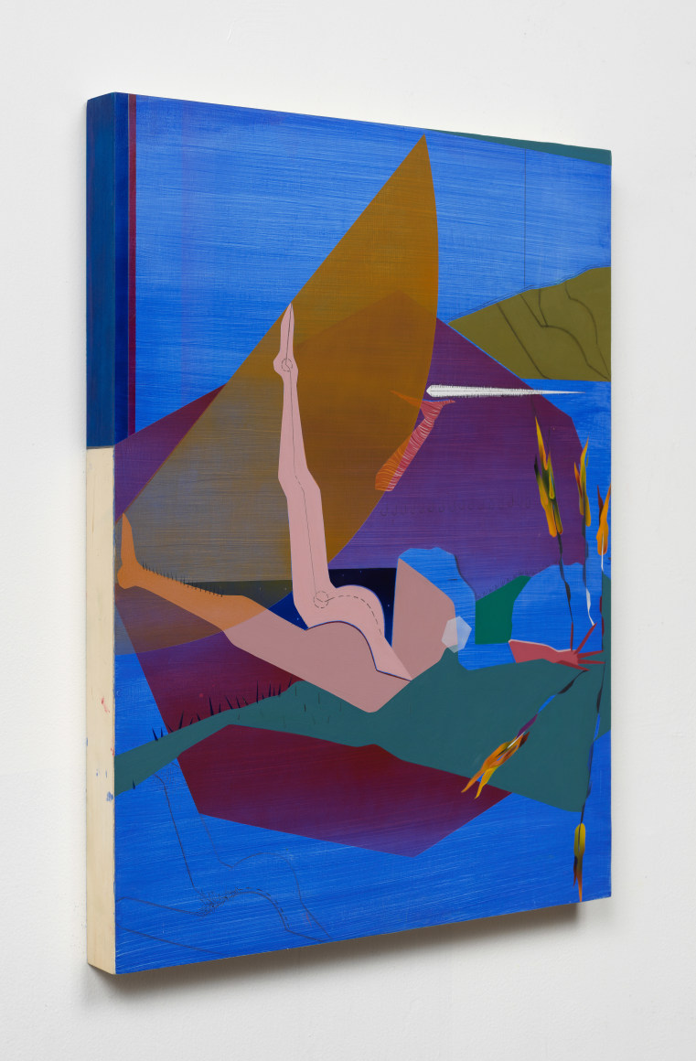 Maryam Hoseini, Secrets Between Her and Her Shadow 5, 2019, Acrylic, ink and pencil on wood panel, 60.96&nbsp;x 45.72&nbsp;cm