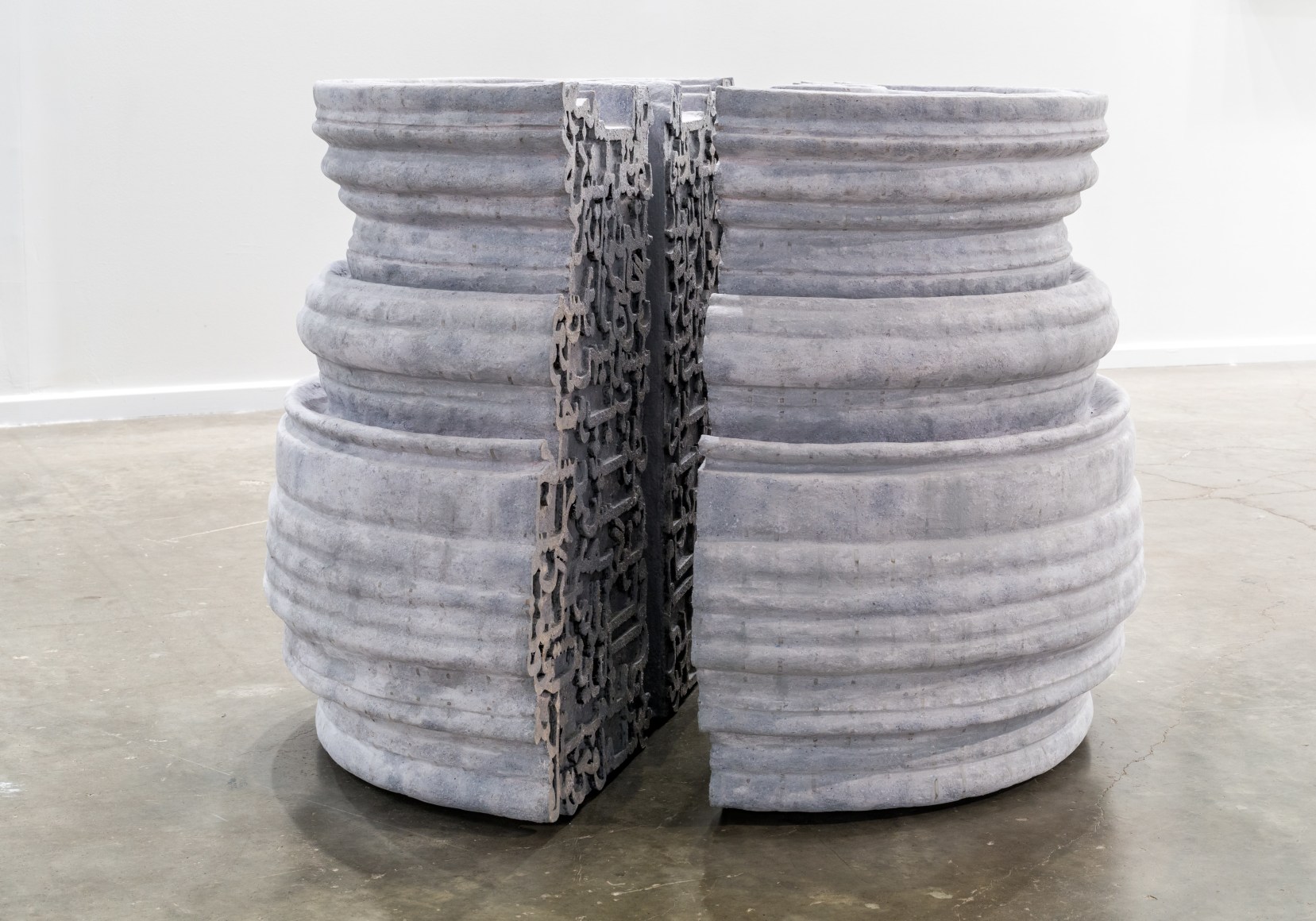 Nazgol Ansarinia, Article 52, Pillars, 2017, Paper, glue and paint, 75 x 33 x 65 cm