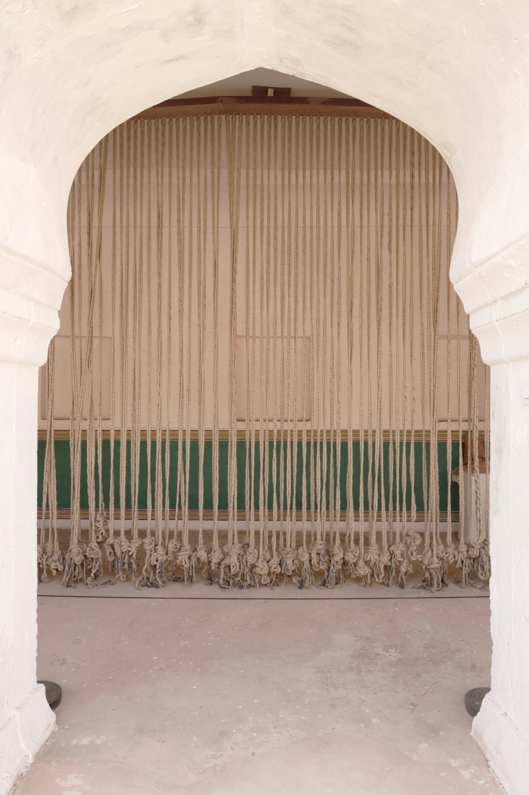 Afra Al Dhaheri, A line for the eye to wander part 1, 2025, Mixed media site-specific installations