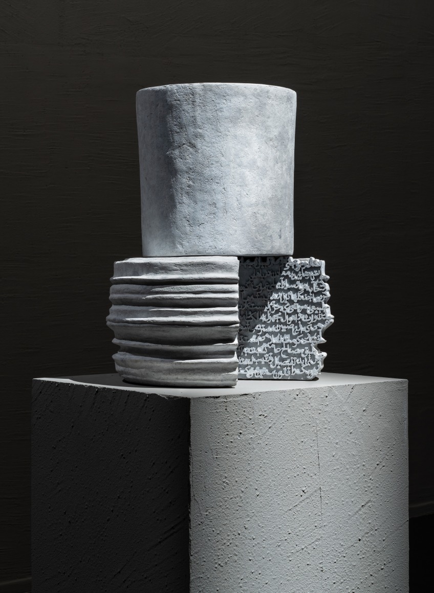 Nazgol Ansarinia, Article 45, Pillars, 2018, Epoxy resin, paint