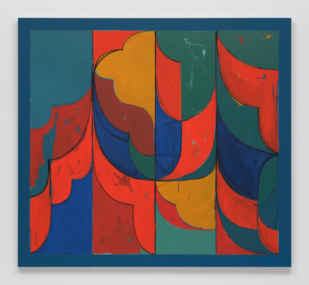 Kamrooz Aram, Untitled, 2022, Oil, oil crayon and pencil on linen, 152.4 x 167.6 cm