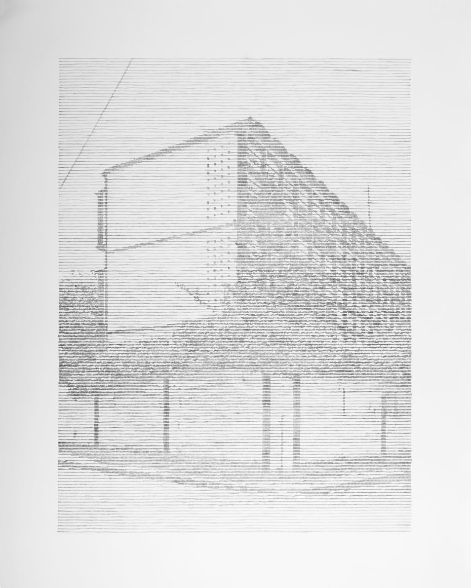 Seher Shah, Single Utopias (Golconde IV, Pondicherry), 2017, Graphite on paper, 127 x 101.6 cm