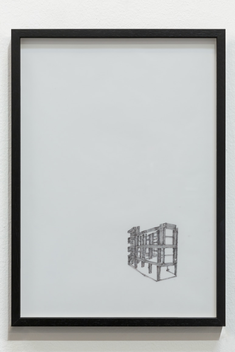 Nazgol Ansarinia, Untitled, Demolishing buildings, Buying waste, 2017, Ink and marker on paper,&nbsp;29.75 x 42&nbsp;cm