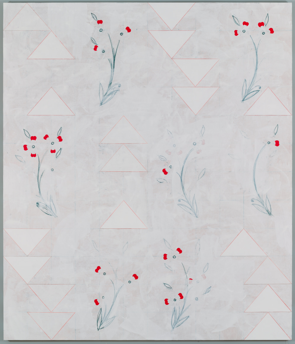 Kamrooz Aram, Ornament for Indifferent Architecture (5), 2017, Oil, wax, oil crayon and pencil on canvas, 213 x 182 cm