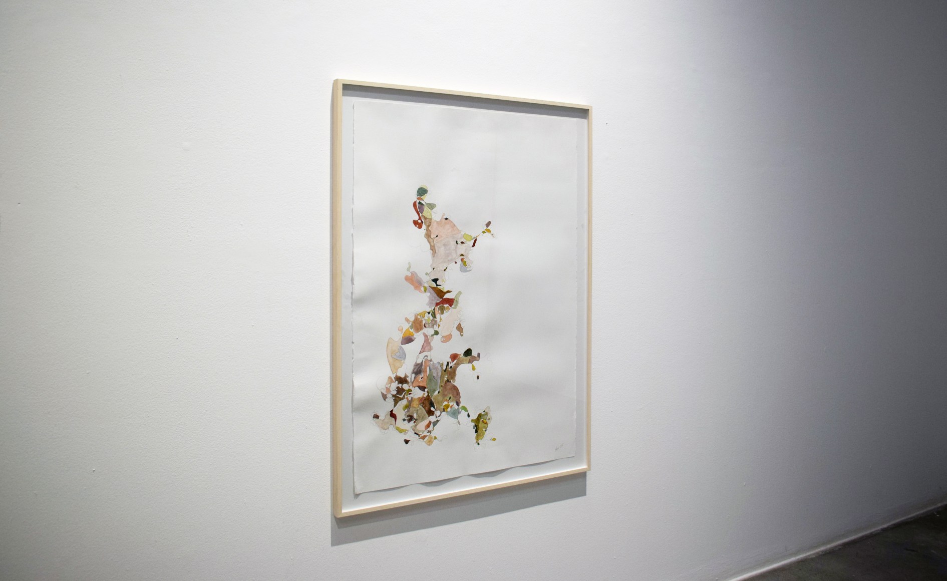 Afra Al Dhaheri, St. Ives Hair Drawing 5, 2019, Hair and watercolor on paper, 100 x 70 cm