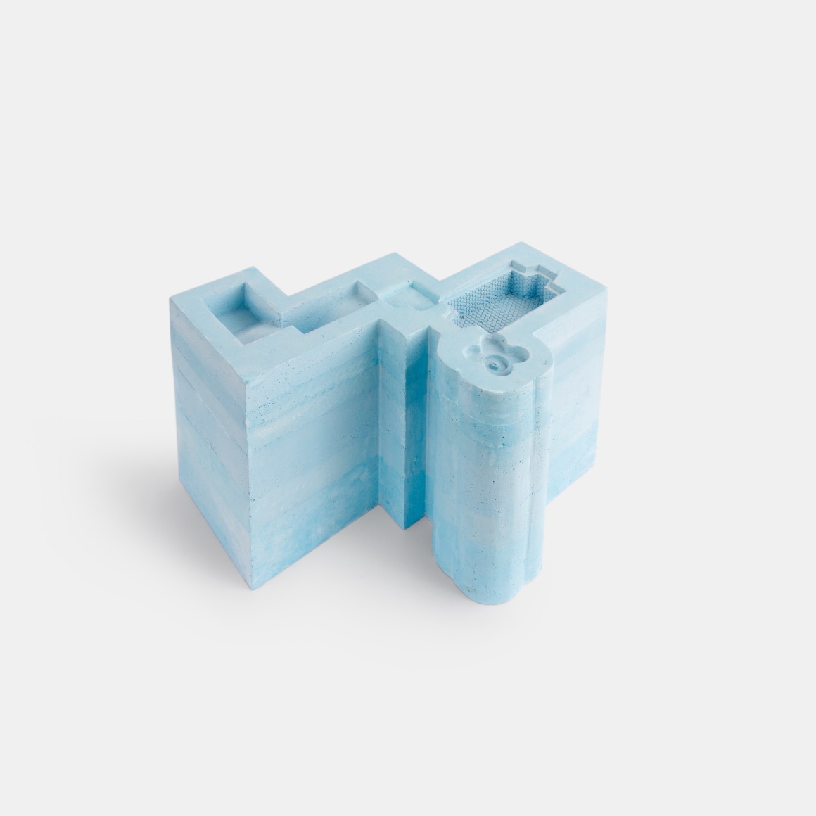 Nazgol Ansarinia, Connected Pools, 2020, Blue plaster, 33.2 x 27.5 x 21.8 cm, Unique in a series of 2 + AP