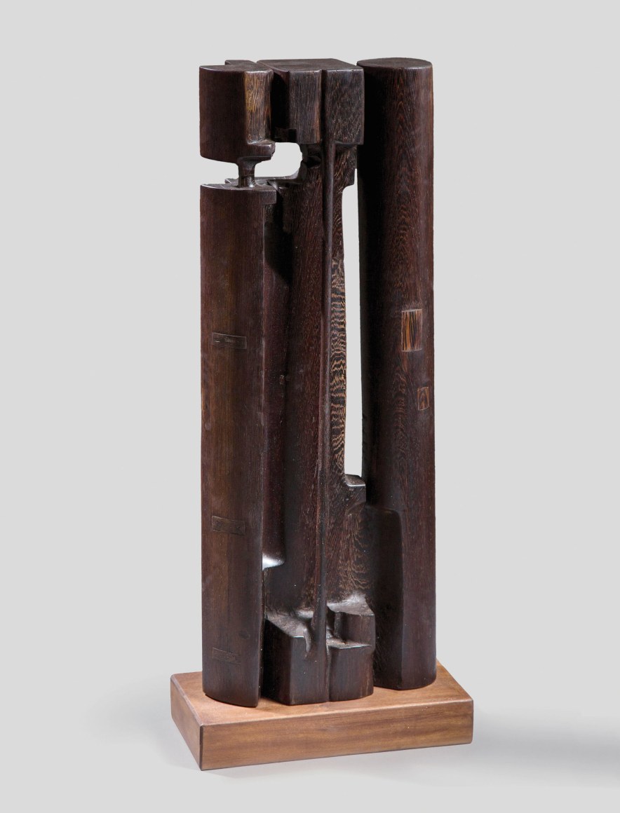 Chaouki Choukini, Colonne, 1983, Wangu&eacute;/Wenge, 82 x 33 x 13 cm