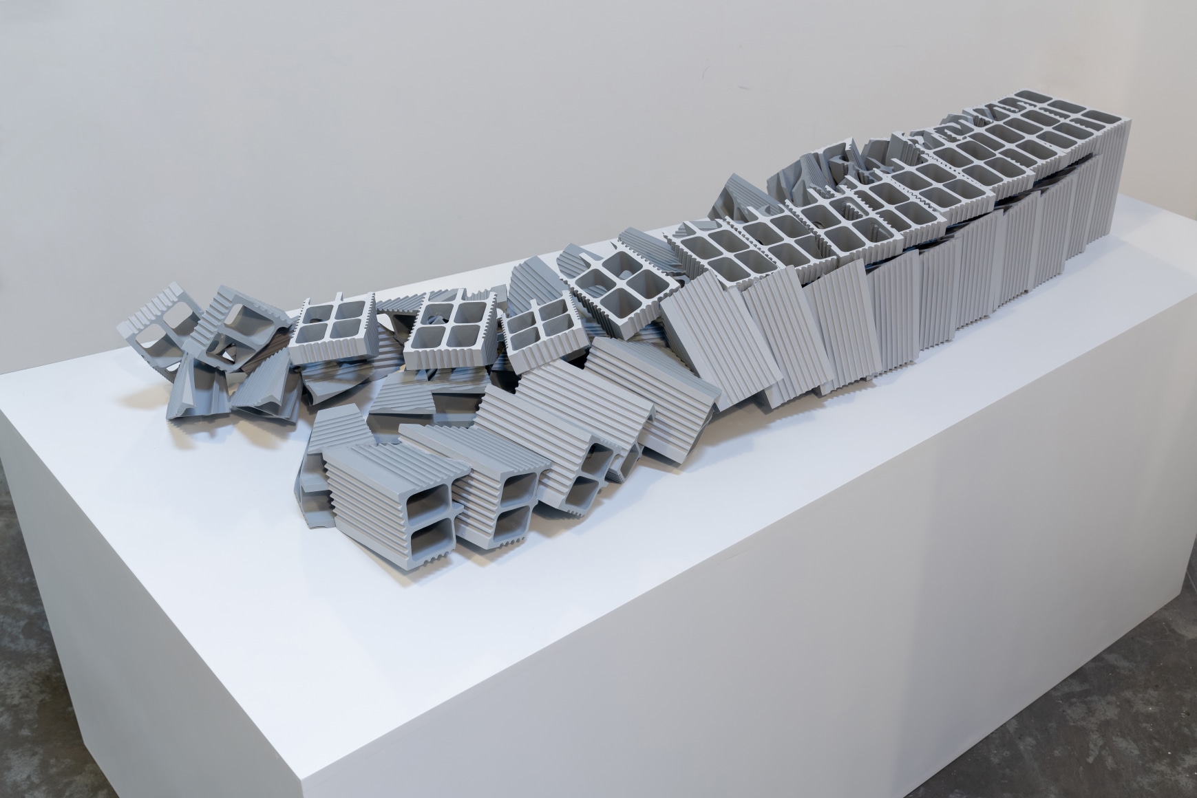 Nazgol Ansarinia, Ceramic Brick, Demolishing buildings, buying waste, 2017, Poly-urethane and paint, 71&nbsp;x 23.5&nbsp;x 149&nbsp;cm