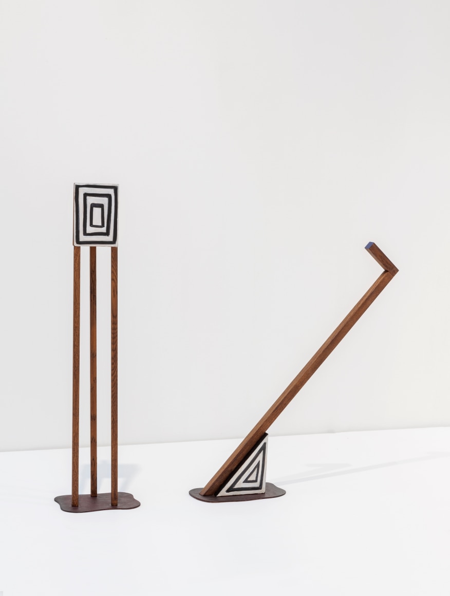 Ana Mazzei, Hypnosis I-II, 2018, Painted Wood (Chene Oak, Acajou and Plywood),