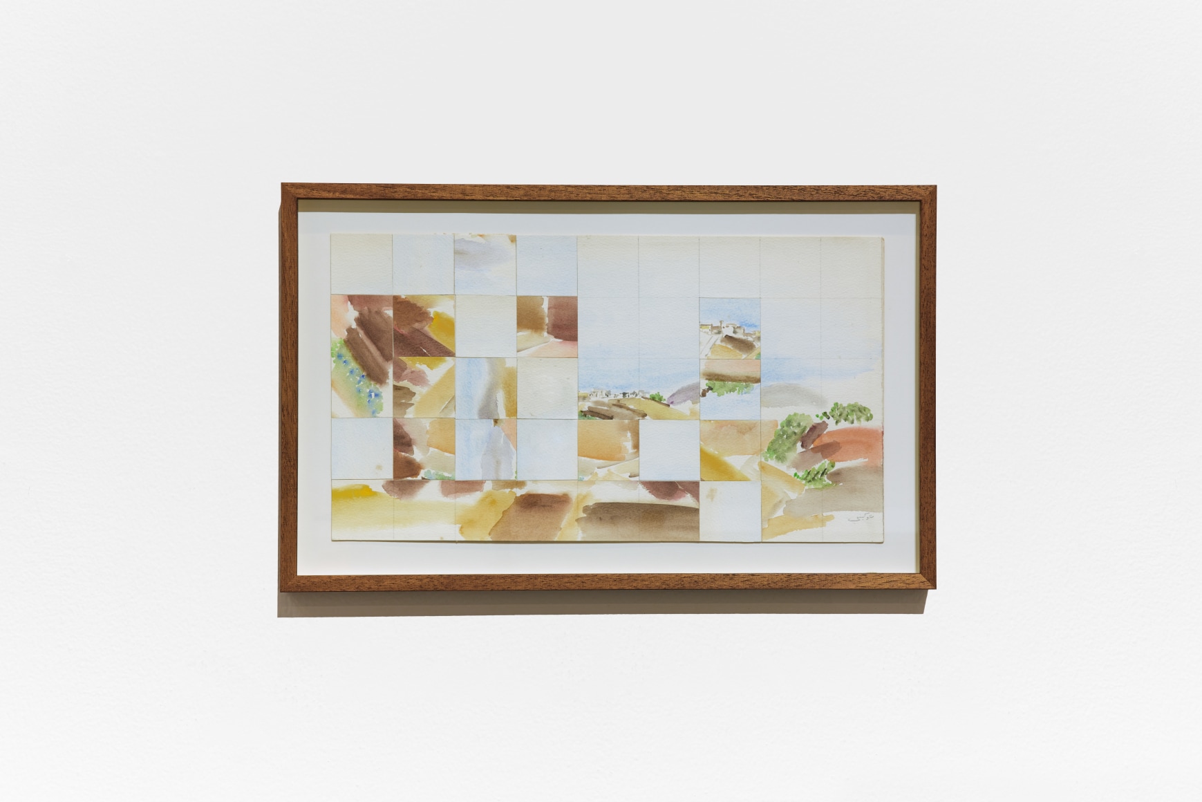 Chaouki Choukini, Paysage Decoupe recompose 8, 1991, Watercolor on paper, 25 x 45 cm