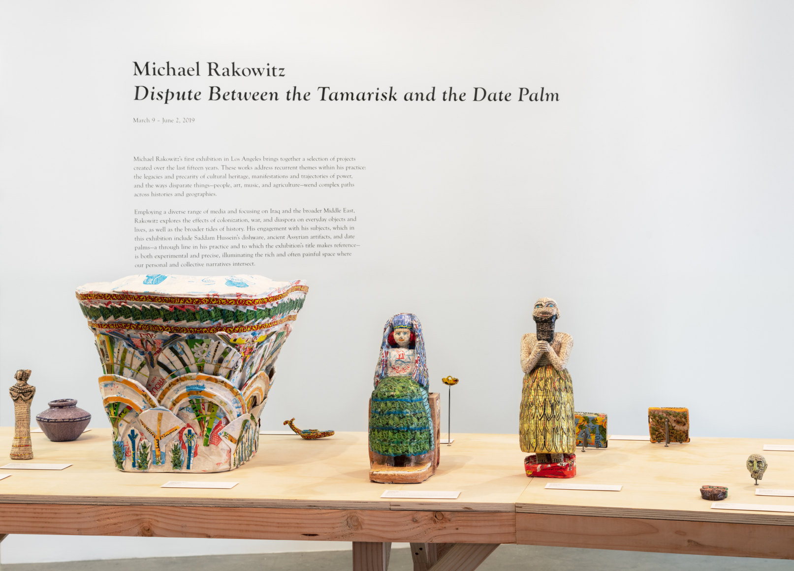 Dispute Between the Tamarisk and the Date Palm,&nbsp;Michael Rakowitz, Installation view at REDCAT, Los Angeles, 2019