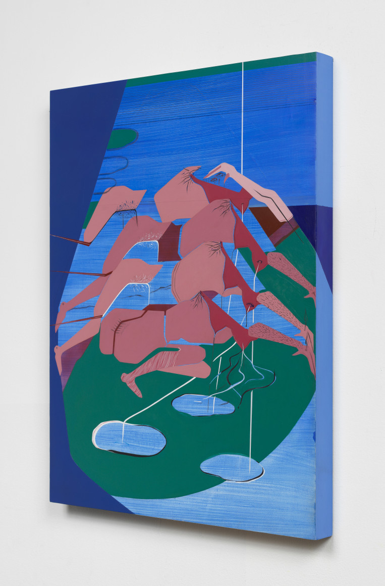 Maryam Hoseini, Secrets Between Her and Her Shadow 1, 2019, Acrylic, ink&nbsp;and pencil on wood panel, 60.96&nbsp;x 45.72&nbsp;cm