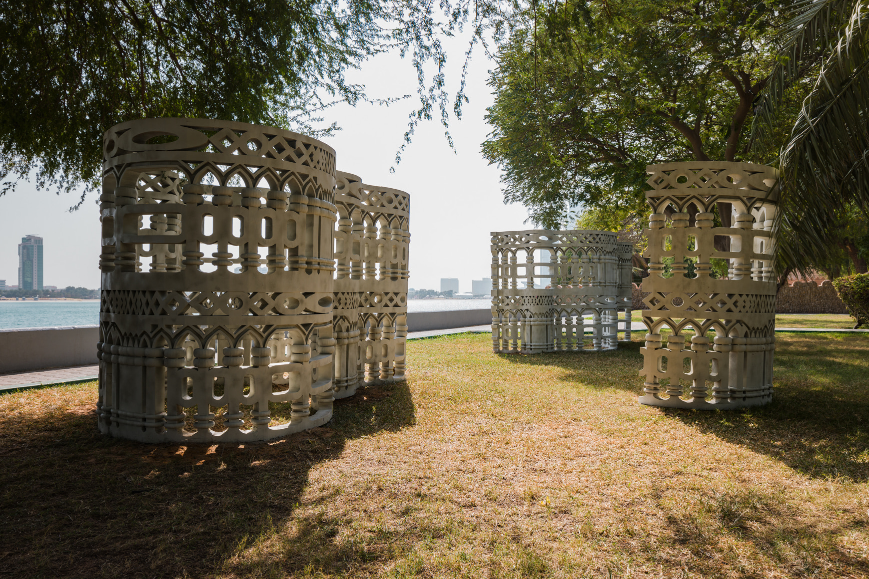 Asma Belhamar, Chasing the Dance of Alfay, 2023, Installation view Public Art Abu Dhabi, Abu Dhabi, UAE