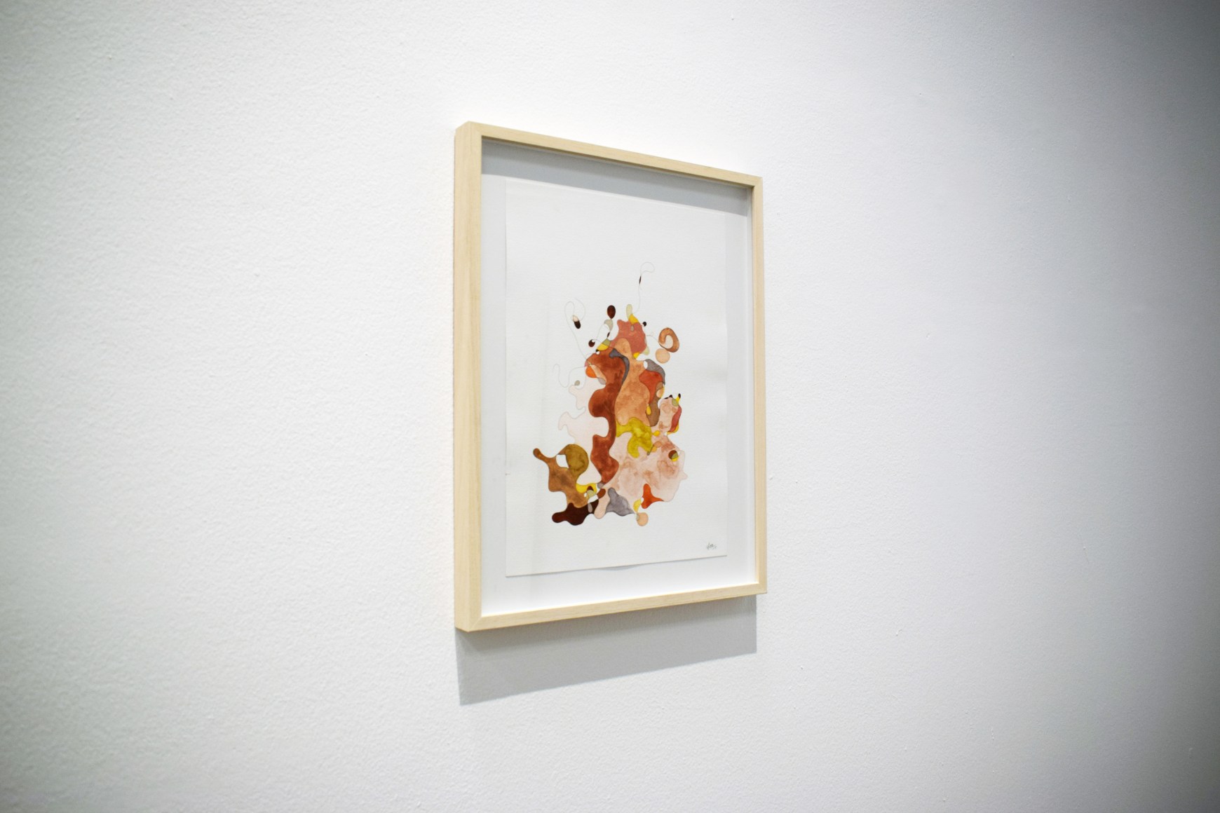 Afra Al Dhaheri, Hair Drawing 5, 2019, Hair and watercolor on paper, 26 x 36 cm