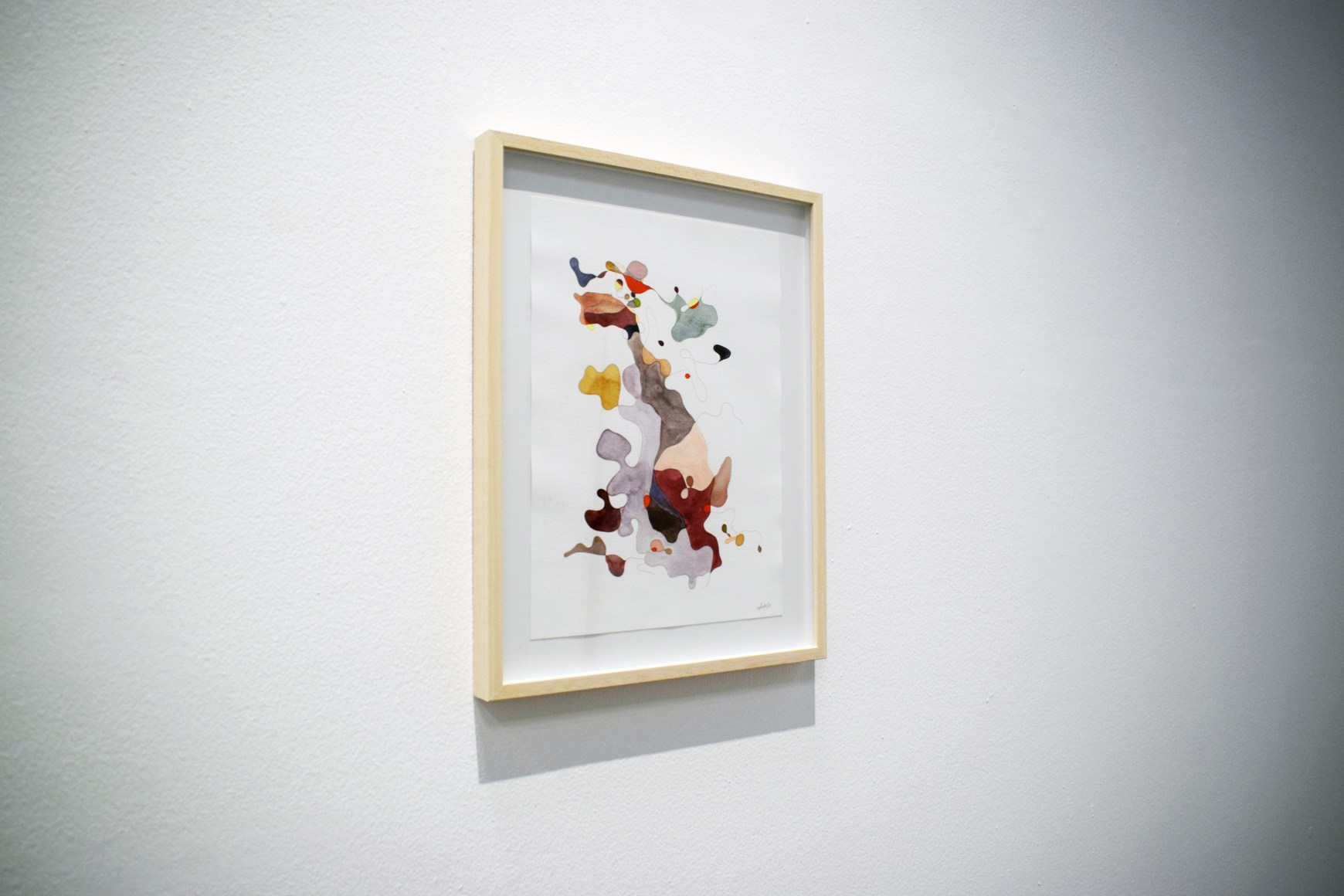 Afra Al Dhaheri, St. Ives Hair Drawing 2, 2019, Hair and watercolor on paper, 26 x 36 cm