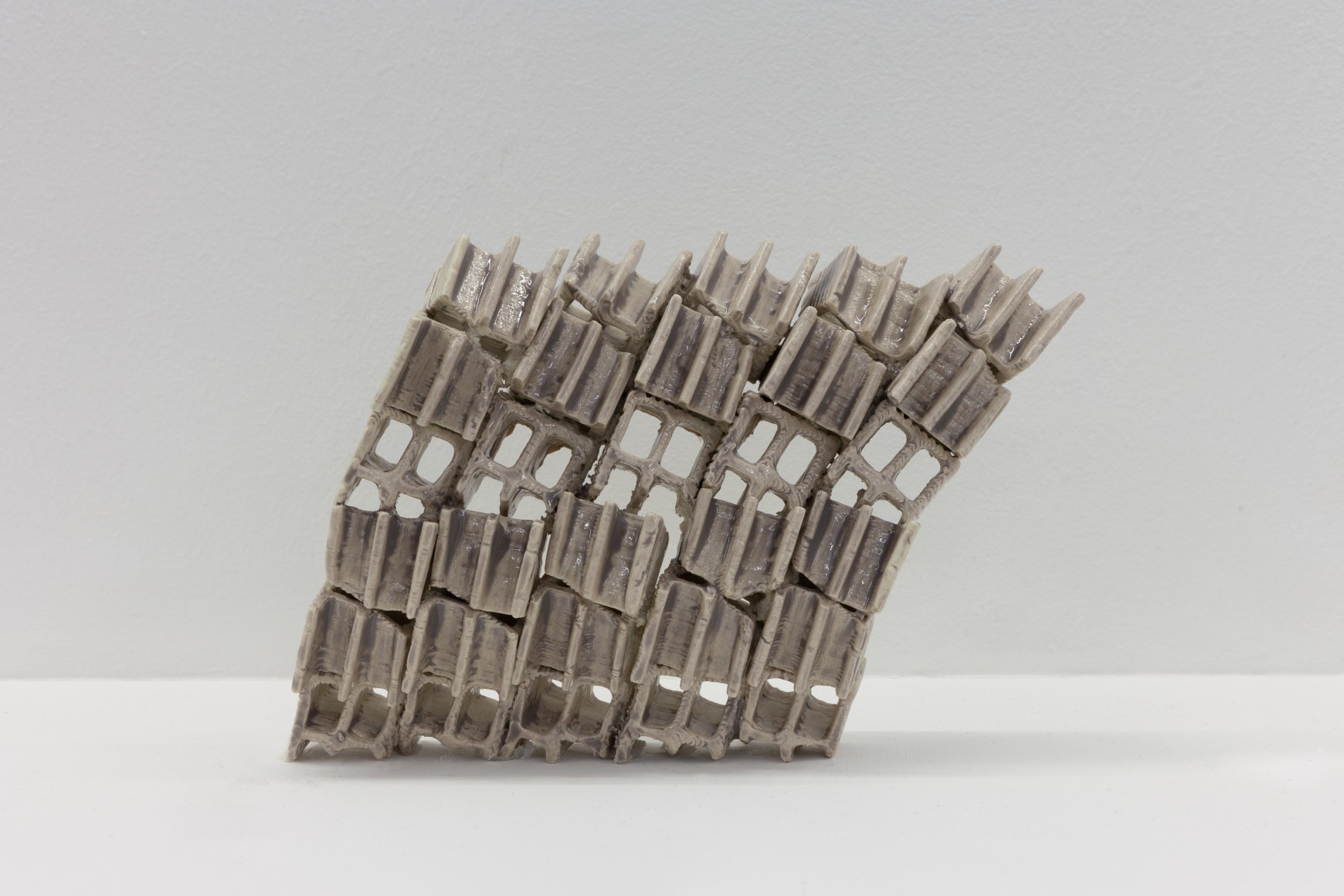 Nazgol Ansarinia,&nbsp;Attempts at building a wall,&nbsp;2019, Glazed ceramic