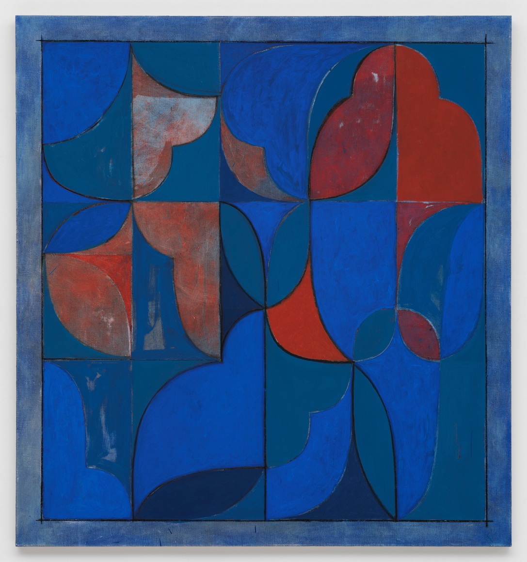 Kamrooz Aram, Untitled, 2022, Oil, oil crayon and pencil on linen, 142.2 x 137.2 cm