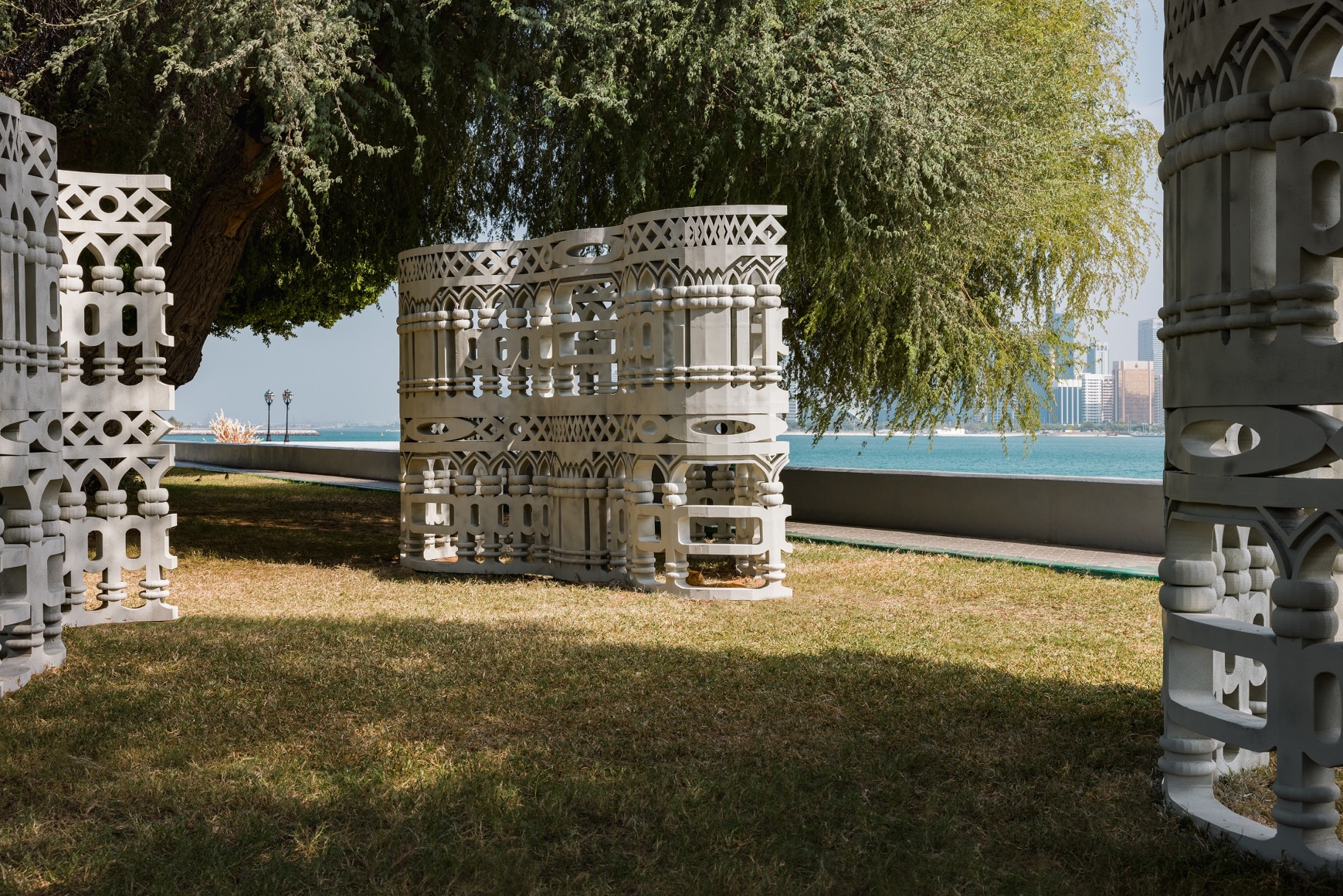 Asma Belhamar, Chasing the Dance of Alfay, 2023, Installation view Public Art Abu Dhabi, Abu Dhabi, UAE