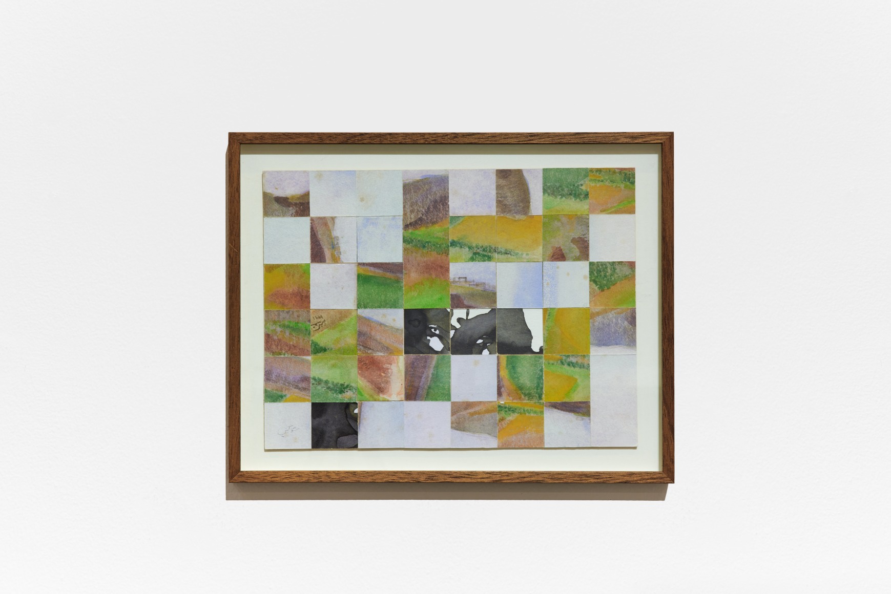 Chaouki Choukini, Paysage Decoupe recompose 9, 1991, Watercolor on paper, 30 x 40 cm