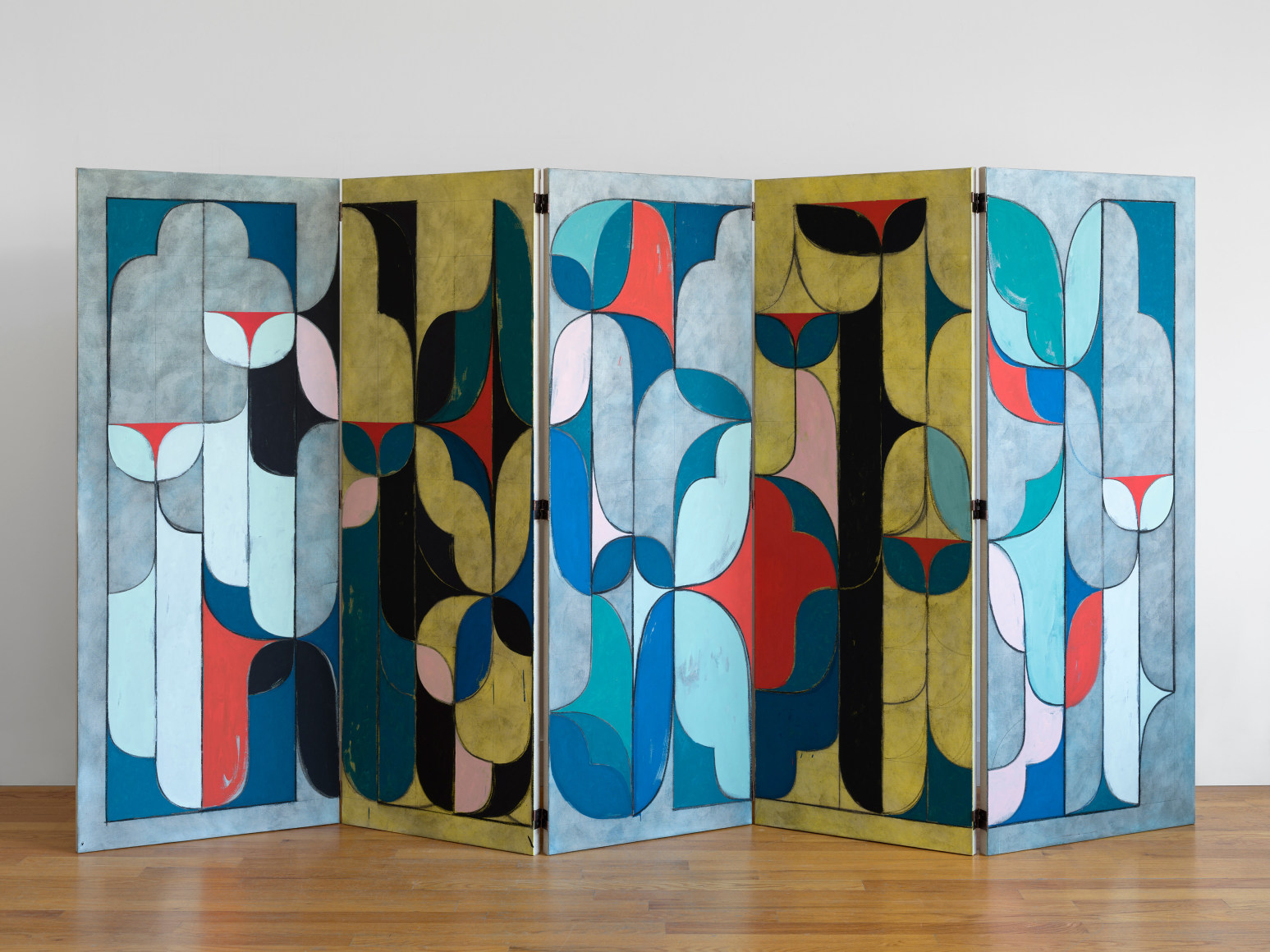 Kamrooz Aram, Untitled (Paravent), 2024, Oil, oil crayon and pencil on linen