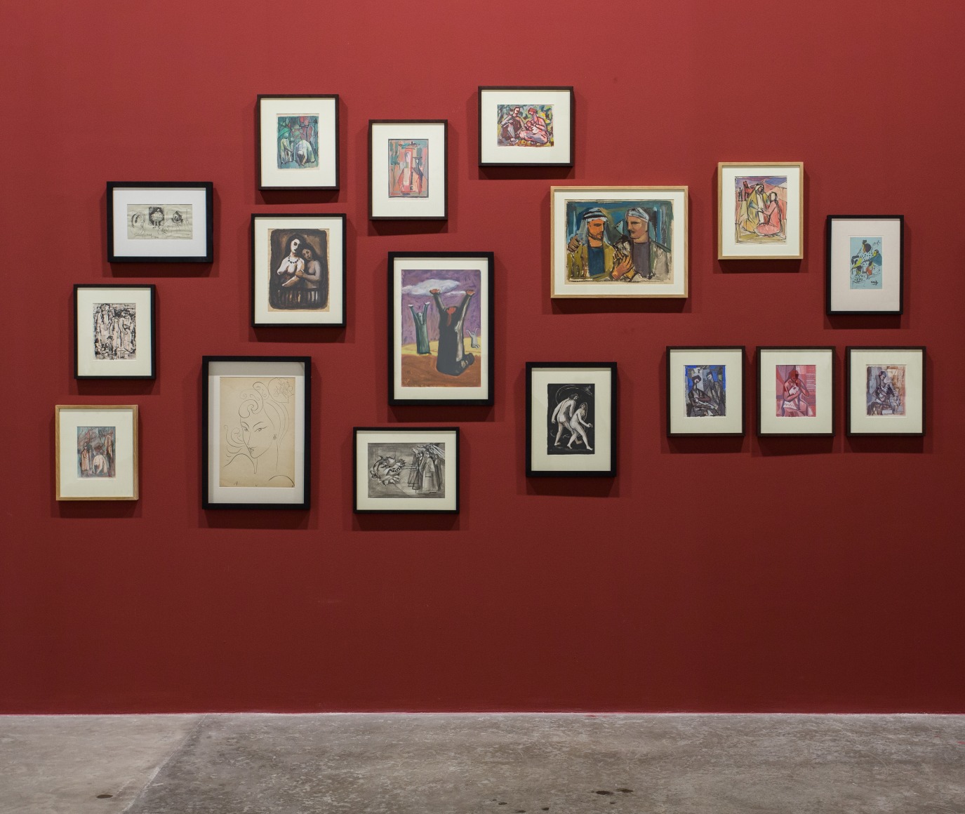 Works on paper: Hikayat, Installation view at Green Art Gallery, 2014