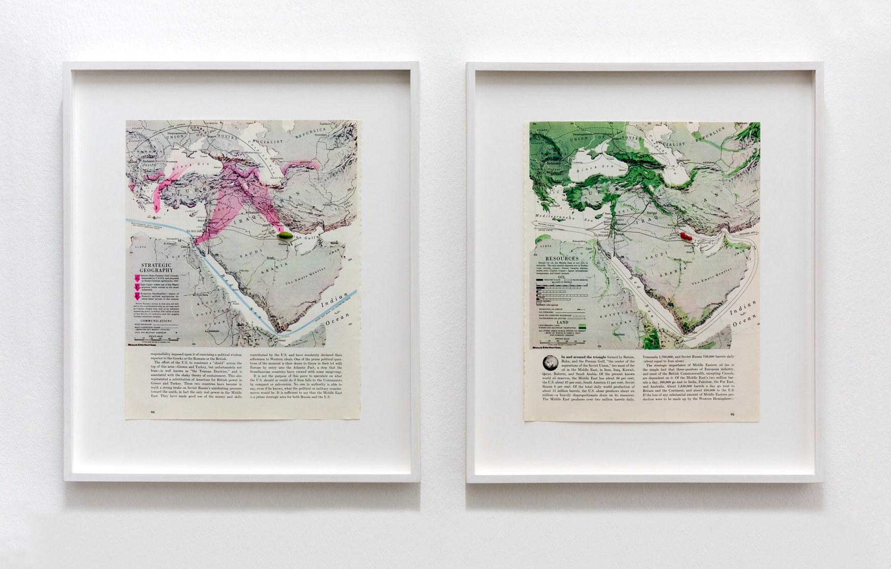 Alessandro Balteo-Yazbeck,&nbsp;Ian Gulf (map diptych), 2018, From the series&nbsp;All the Lands from Sunrise to Sunset