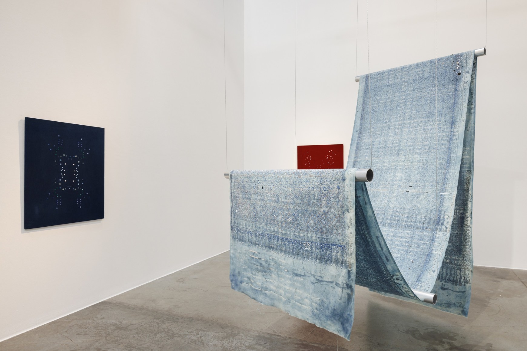 Reverberations: Textile as Echo, curated by Murtaza Vali, Installation view at Green Art Gallery, Dubai, 2024