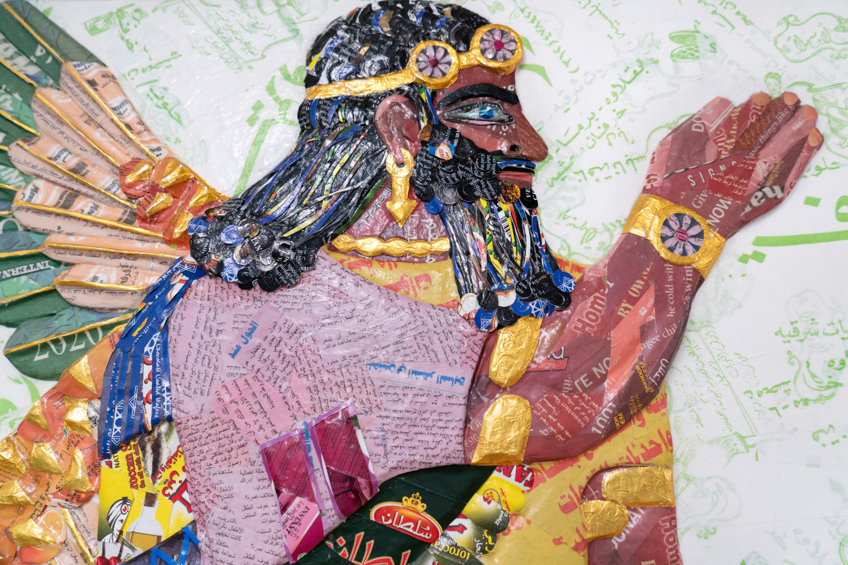 Michael Rakowitz,&nbsp;The invisible enemy should not exist (Section 1, Room S, Northwest Palace of Nimrud) Panel S-26 (detail), 2021