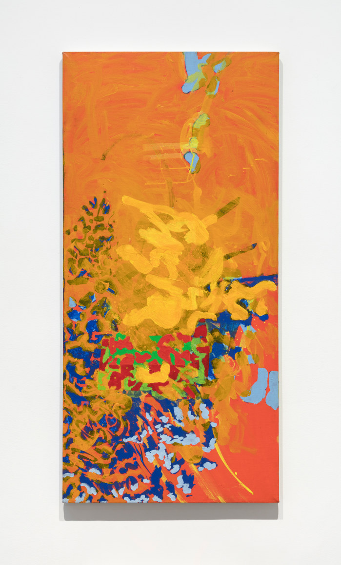 Mark di Suvero's paining &quot;Emergency Medical Services,&quot; made c. 1978, acrylic paint on linen, 71 1/4 x 34 x 1 3/4 in. (181 x 86.4 x 4.4 cm)