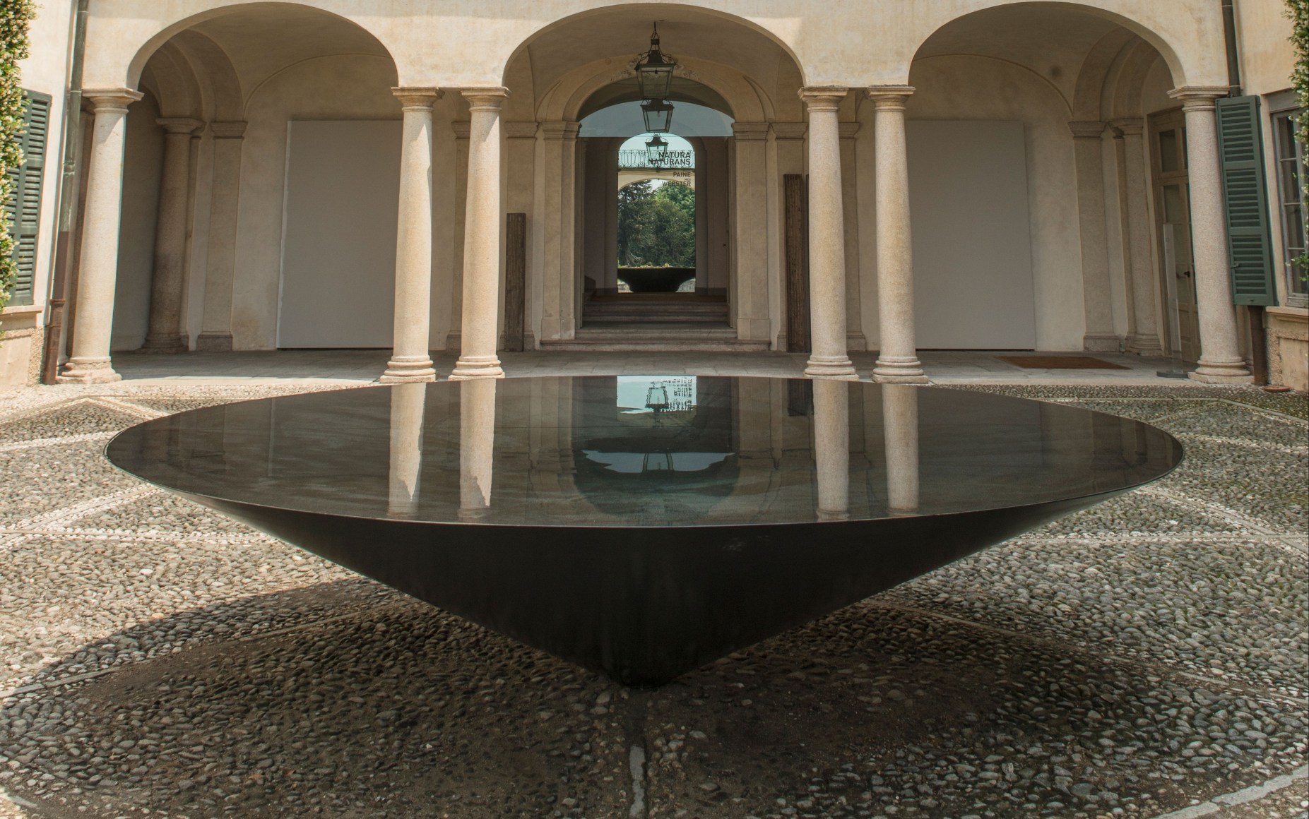 Meg Webster Cone of Water, 2015 hot-rolled steel, water diameter: 40 1/4 x 168 in. (101.6 x 426.7 cm) Edition of 3, 1 AP