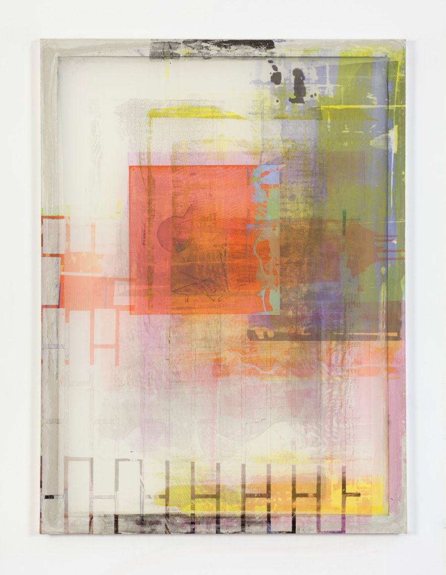 Kelley Walker's Screen to Screen 40 x 54_09, 2015 acrylic ink on silkscreen on aluminum frame 54 x 40 in. (137.2 x 101.6 cm)