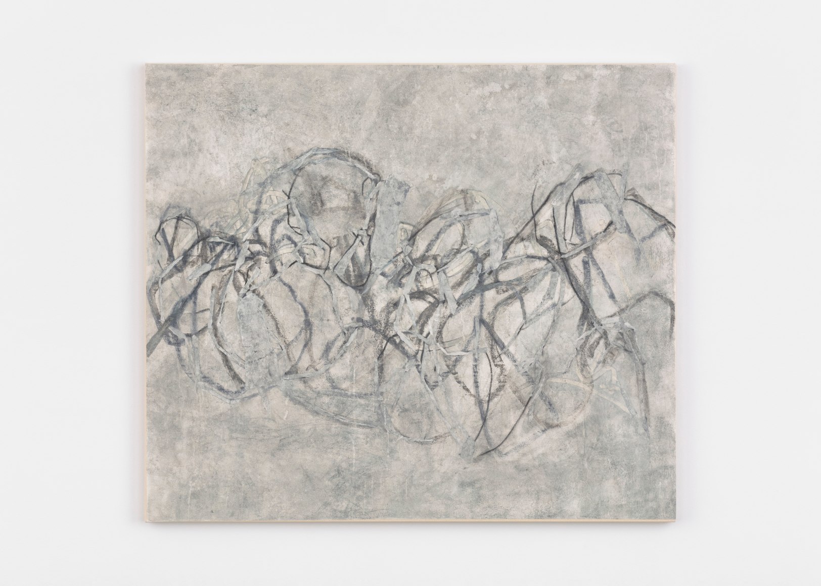 Beatrice Caracciolo, Tearing Apart 2, 2020, pigment, water soluble chalk, graphite, gouache and collage on paper, mounted on canvas, 43 x 49 3/4 in. (109.2 x 126.4 cm)  signed and dated verso &quot;Beatrice Caracciolo 2020&quot;