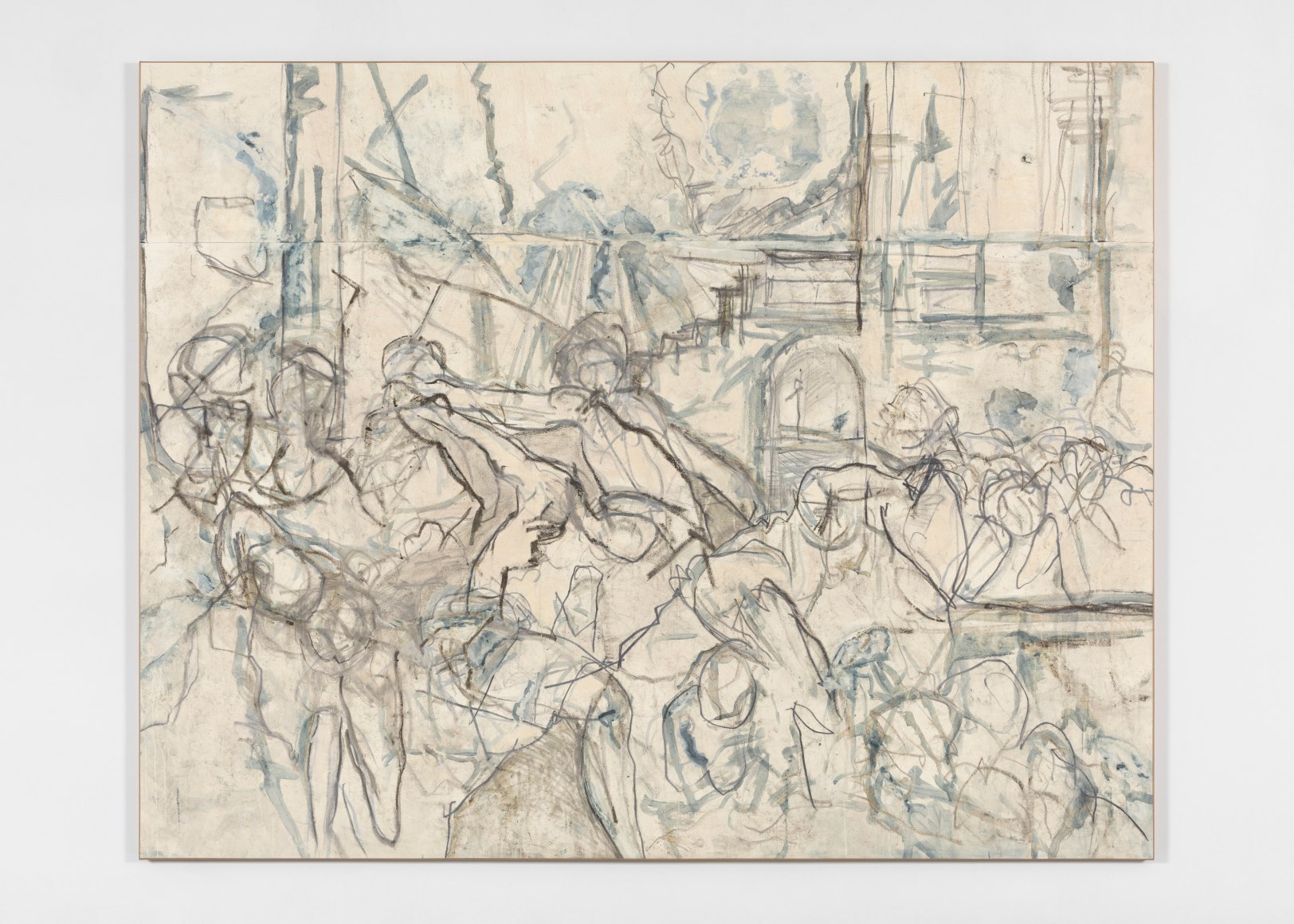 Beatrice Caracciolo  Trevisani 1, 2018, pigment, water soluble chalk, graphite, gouache on paper, mounted on canvas, 74 1/2 x 94 x 1 1/4 in. (189.2 x 238.8 x 3.2 cm)