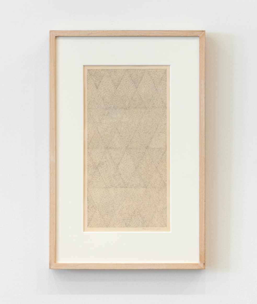 Jan J. Schoonhoven MV 6, 1968 ink on paper 15 3/4 x 7 7/8 in. (40 x 20 cm) frame: 23 1/4 x 15 1/4 in. (59.1 x 38.7 cm)