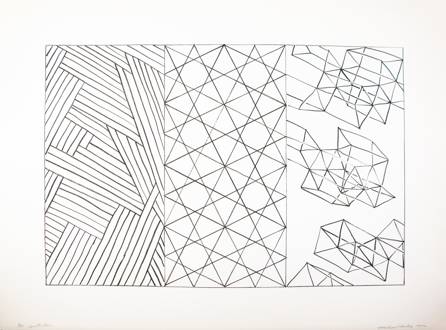 Michael Balog  Constriction, 1972  Lithograph, ed.50  22 1/2 x 30 in.  074c-MB72  $1200