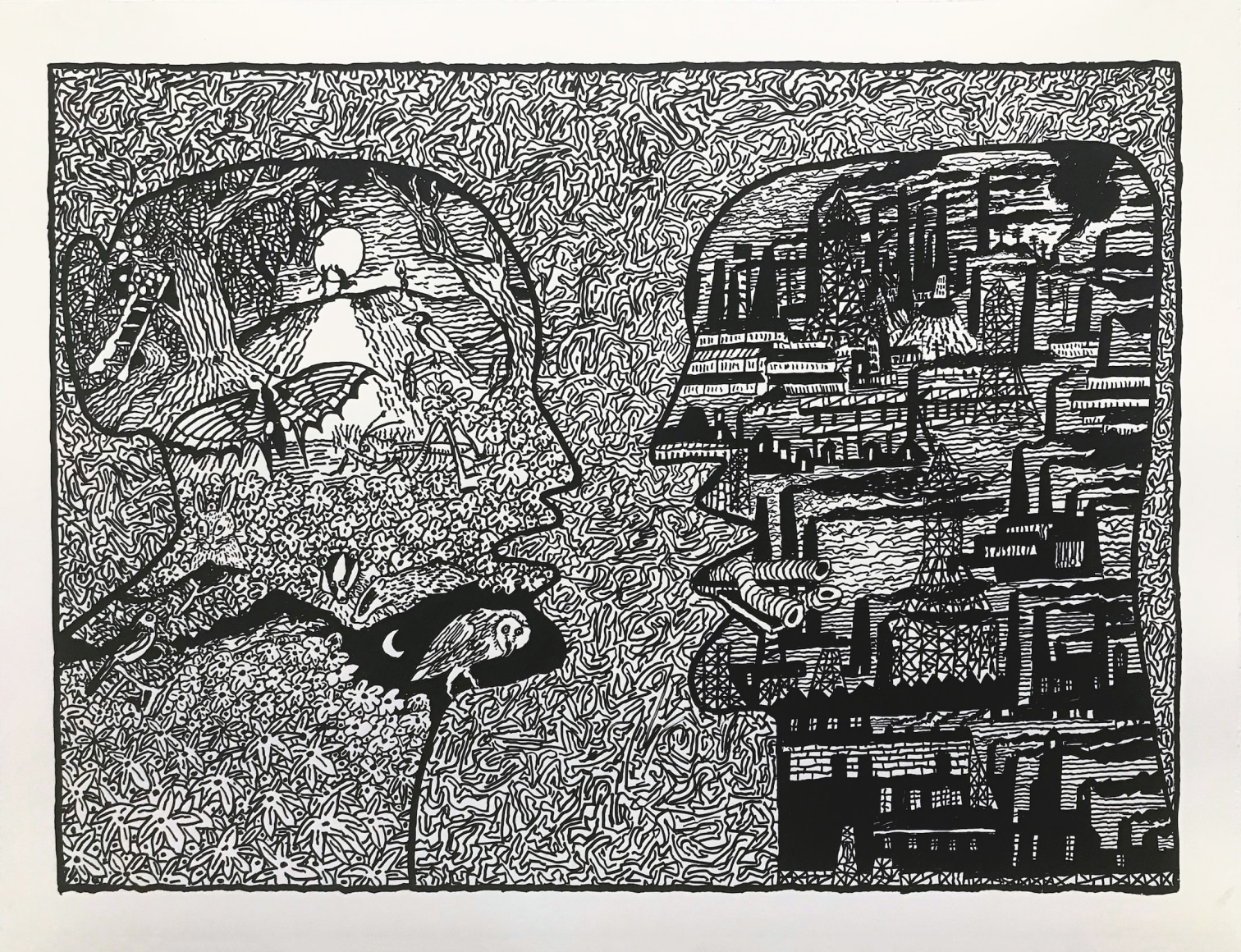 Derek Boshier, Two Different Landscapes, 2021